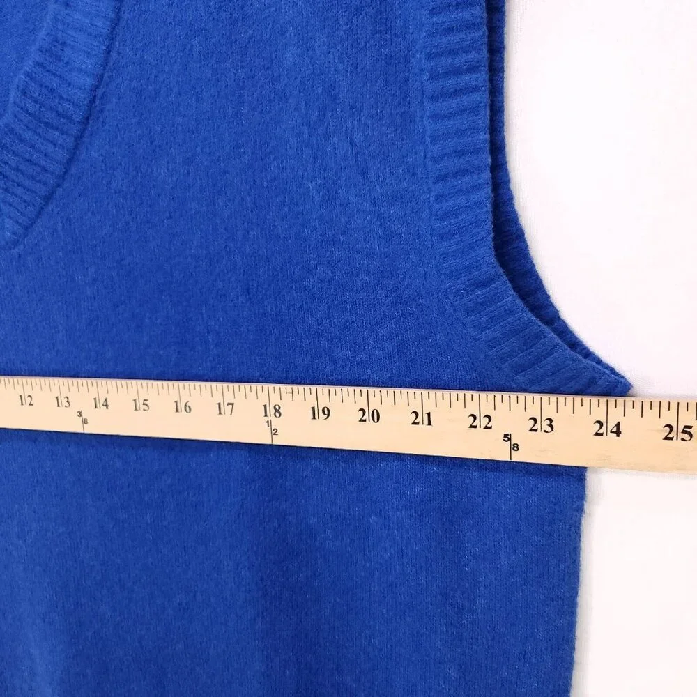 Levi's Sweater Vest Royal Blue Knit Pull Over Mens Large Cotton Vneck - Picture 3 of 13